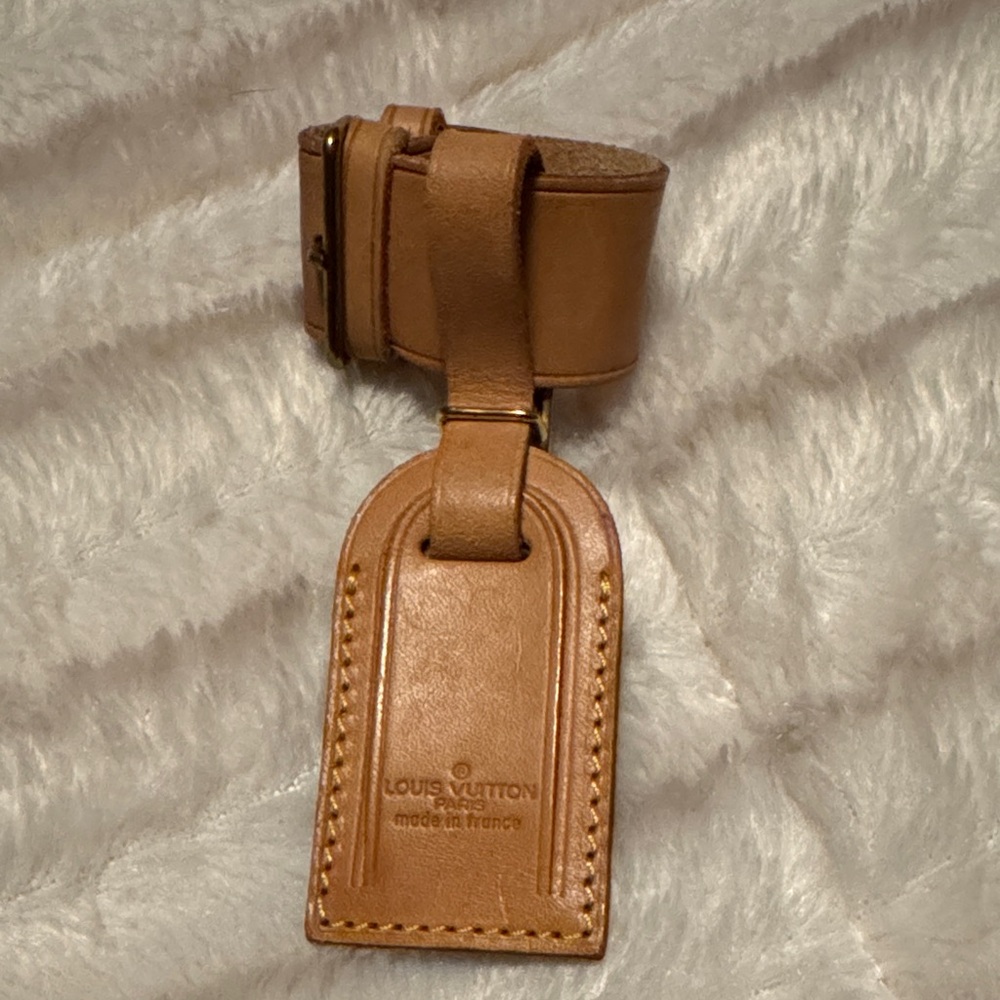 Louis Vuitton Brown Leather Luggage Tag